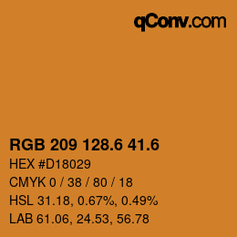 カラーコード: RGB 209 128.6 41.6 | qconv.com