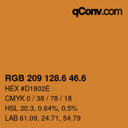カラーコード: RGB 209 128.6 46.6 | qconv.com
