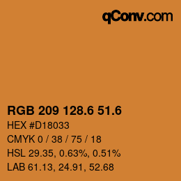 カラーコード: RGB 209 128.6 51.6 | qconv.com