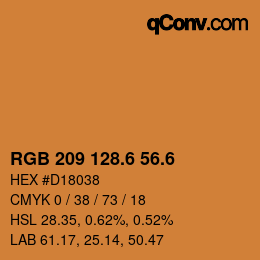 カラーコード: RGB 209 128.6 56.6 | qconv.com