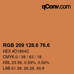 カラーコード: RGB 209 128.6 76.6 | qconv.com