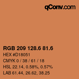 カラーコード: RGB 209 128.6 81.6 | qconv.com