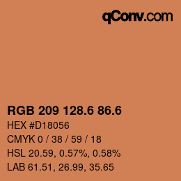 カラーコード: RGB 209 128.6 86.6 | qconv.com