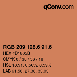カラーコード: RGB 209 128.6 91.6 | qconv.com