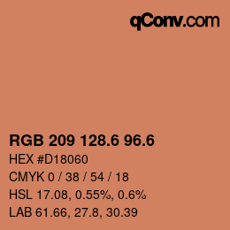カラーコード: RGB 209 128.6 96.6 | qconv.com