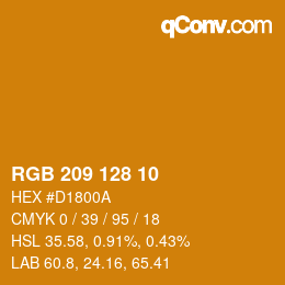 Color code: RGB 209 128 10 | qconv.com