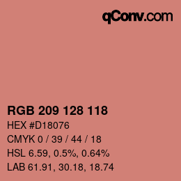 颜色代码: RGB 209 128 118 | qconv.com