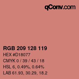 Color code: RGB 209 128 119 | qconv.com