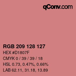 カラーコード: RGB 209 128 127 | qconv.com