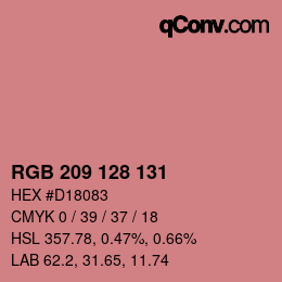 Color code: RGB 209 128 131 | qconv.com