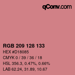 颜色代码: RGB 209 128 133 | qconv.com