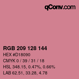 颜色代码: RGB 209 128 144 | qconv.com