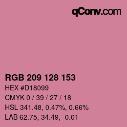 颜色代码: RGB 209 128 153 | qconv.com