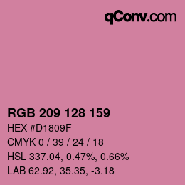 颜色代码: RGB 209 128 159 | qconv.com
