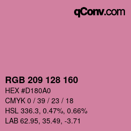 颜色代码: RGB 209 128 160 | qconv.com