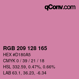 颜色代码: RGB 209 128 165 | qconv.com