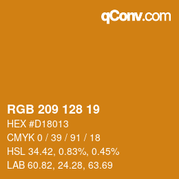 Color code: RGB 209 128 19 | qconv.com