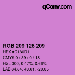 颜色代码: RGB 209 128 209 | qconv.com