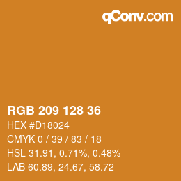 Código de color: RGB 209 128 36 | qconv.com