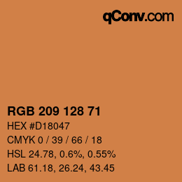 Color code: RGB 209 128 71 | qconv.com