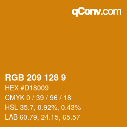 カラーコード: RGB 209 128 9 | qconv.com