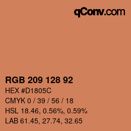 カラーコード: RGB 209 128 92 | qconv.com