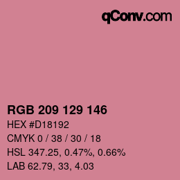 カラーコード: RGB 209 129 146 | qconv.com
