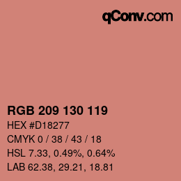 Color code: RGB 209 130 119 | qconv.com