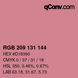 Color code: RGB 209 131 144 | qconv.com