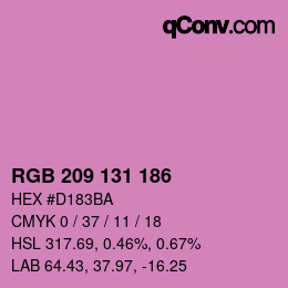 Color code: RGB 209 131 186 | qconv.com