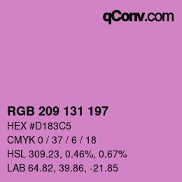 カラーコード: RGB 209 131 197 | qconv.com