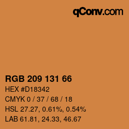カラーコード: RGB 209 131 66 | qconv.com