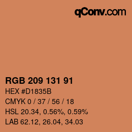 Color code: RGB 209 131 91 | qconv.com