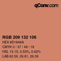 Color code: RGB 209 132 106 | qconv.com