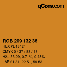 Código de color: RGB 209 132 36 | qconv.com
