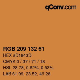 カラーコード: RGB 209 132 61 | qconv.com