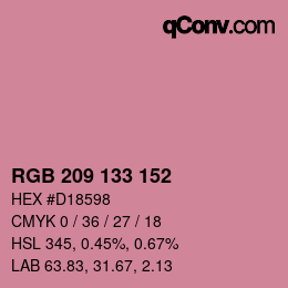 Color code: RGB 209 133 152 | qconv.com