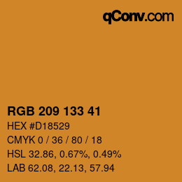 カラーコード: RGB 209 133 41 | qconv.com
