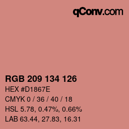 Color code: RGB 209 134 126 | qconv.com