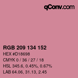 Color code: RGB 209 134 152 | qconv.com