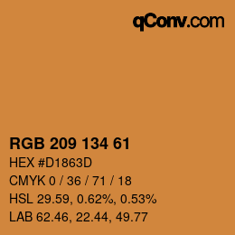 Color code: RGB 209 134 61 | qconv.com