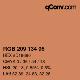 Color code: RGB 209 134 96 | qconv.com