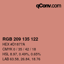 Color code: RGB 209 135 122 | qconv.com