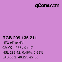 カラーコード: RGB 209 135 211 | qconv.com