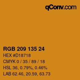 Color code: RGB 209 135 24 | qconv.com