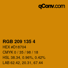 カラーコード: RGB 209 135 4 | qconv.com