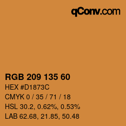 カラーコード: RGB 209 135 60 | qconv.com