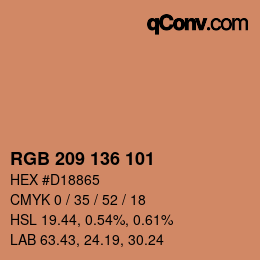 Color code: RGB 209 136 101 | qconv.com