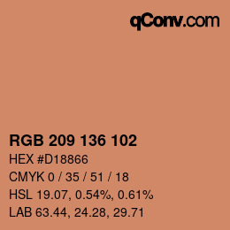 Color code: RGB 209 136 102 | qconv.com