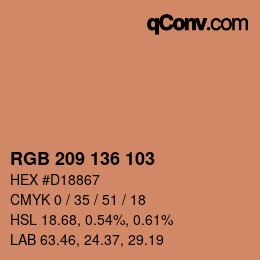 Color code: RGB 209 136 103 | qconv.com